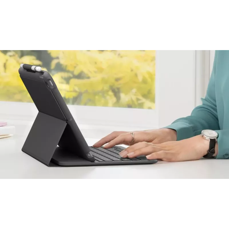 LOGITECH Slim Folio für iPad 7. Generation Graphit Qwertz Deutsch