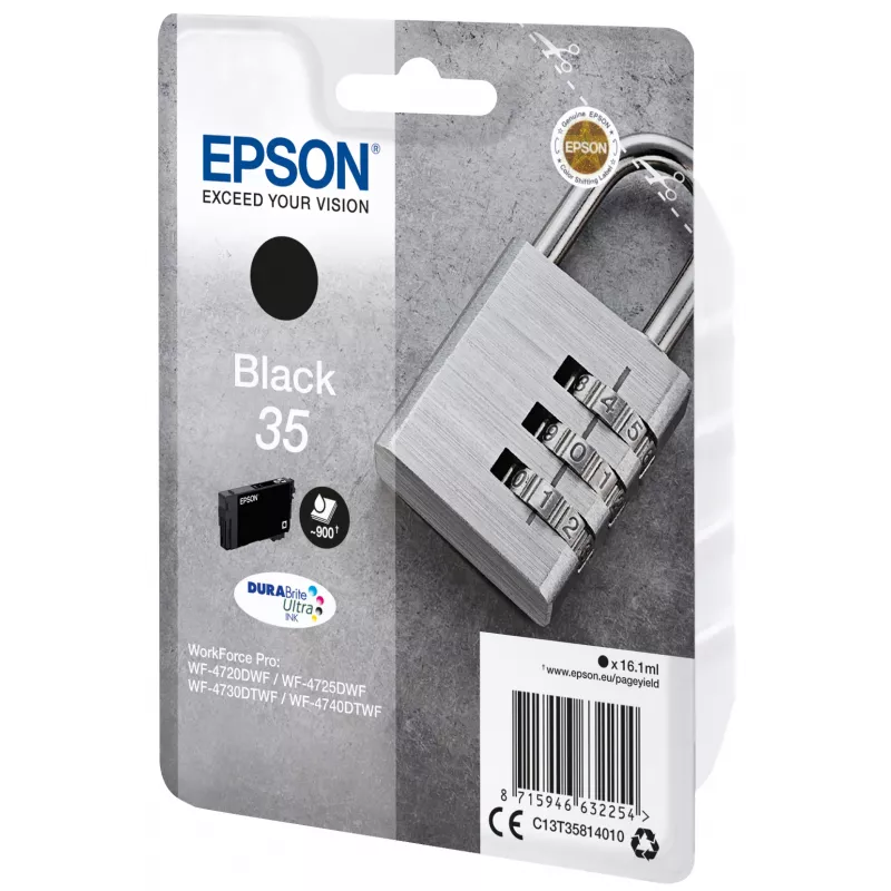 Patrone Epson 35 WF-4720 WF-4720DWF WF-4725DWF WF-4730 WF-4730DTWF WF-4740 WF-4740DTWF Schwarz