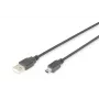 DIGITUS USB 2.0 Anschlusskabel, Typ A - Mini B (5-polig) M/M, 3m, USB 2.0 konform, schwarz