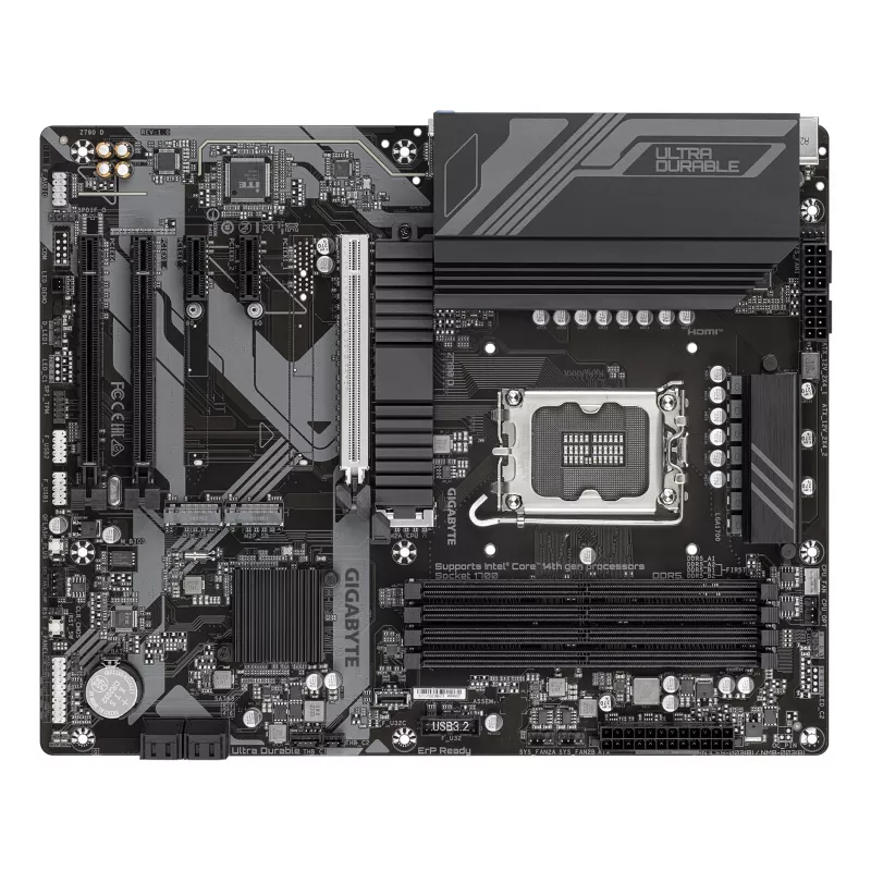 GIGABYTE Z790 D Motherboard - Unterstützt Intel Core CPUs der 14. Generation, 12+1+1 Phasen Digital VRM, bis zu 7600 MHz DDR5 (OC), 3x PCIe 4.0 M.2, 2,5 GbE LAN, USB 3.2 Gen 2
