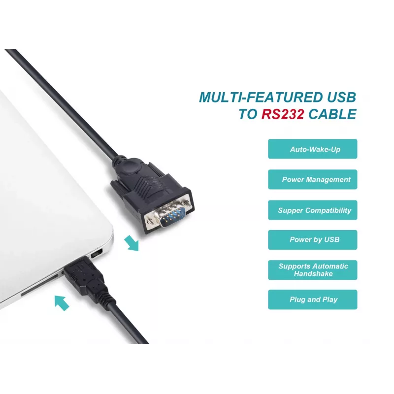Equip USB-A auf Seriell (DB9) Kabel, M/M 1,5m, Schwarz, 1,5 m, USB Typ-A, DB-9, Stecker, Stecker