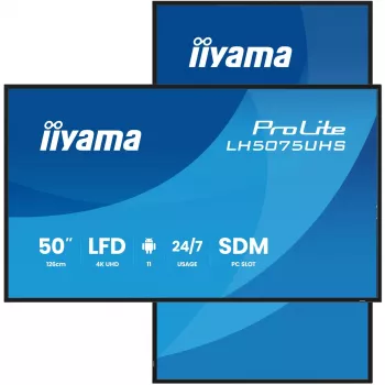 iiyama LH5075UHS-B2AG Signage Display Digital Signage Flachbildschirm 125,7 cm (49,5 Zoll) LCD Wi-Fi 500 cd/m² 4K Ultra HD Schwarz Integrierter Prozessor Android 24/7