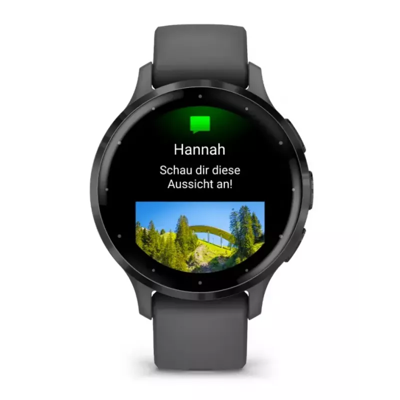 Smartwatch GARMIN Venu 3S — 41 mm graues Polymergehäuse, 1,2 Zoll AMOLED, 10 Tage Akkulaufzeit, 5 ATM
