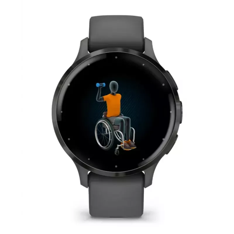Smartwatch GARMIN Venu 3S — 41 mm graues Polymergehäuse, 1,2 Zoll AMOLED, 10 Tage Akkulaufzeit, 5 ATM