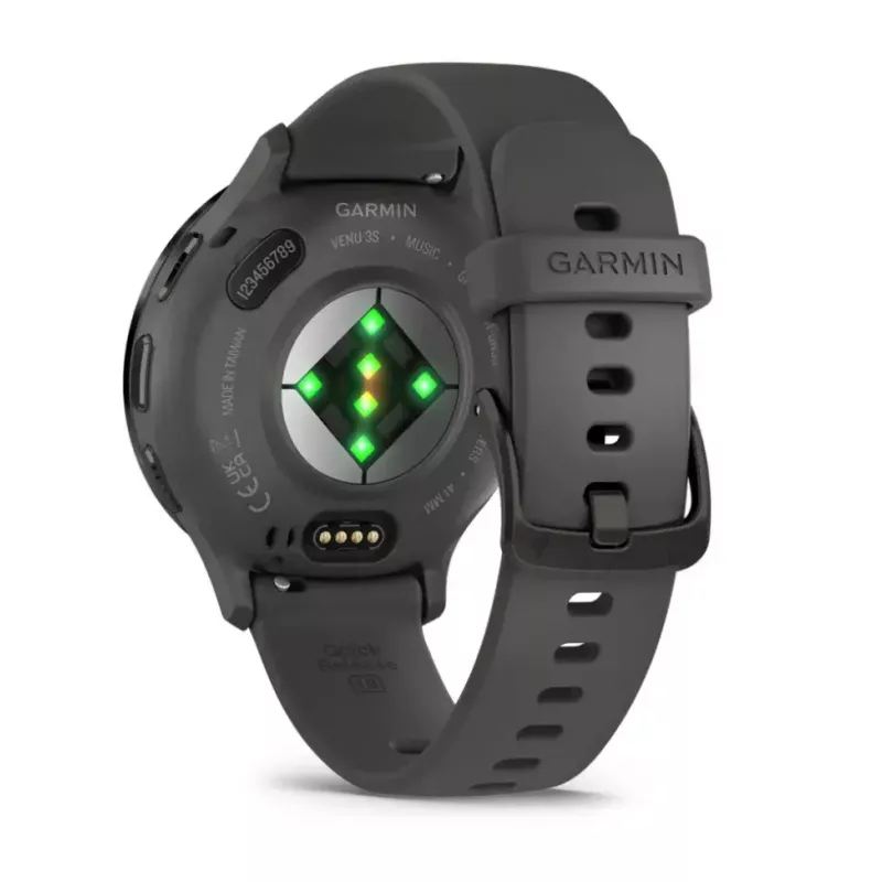 Smartwatch GARMIN Venu 3S — 41 mm graues Polymergehäuse, 1,2 Zoll AMOLED, 10 Tage Akkulaufzeit, 5 ATM