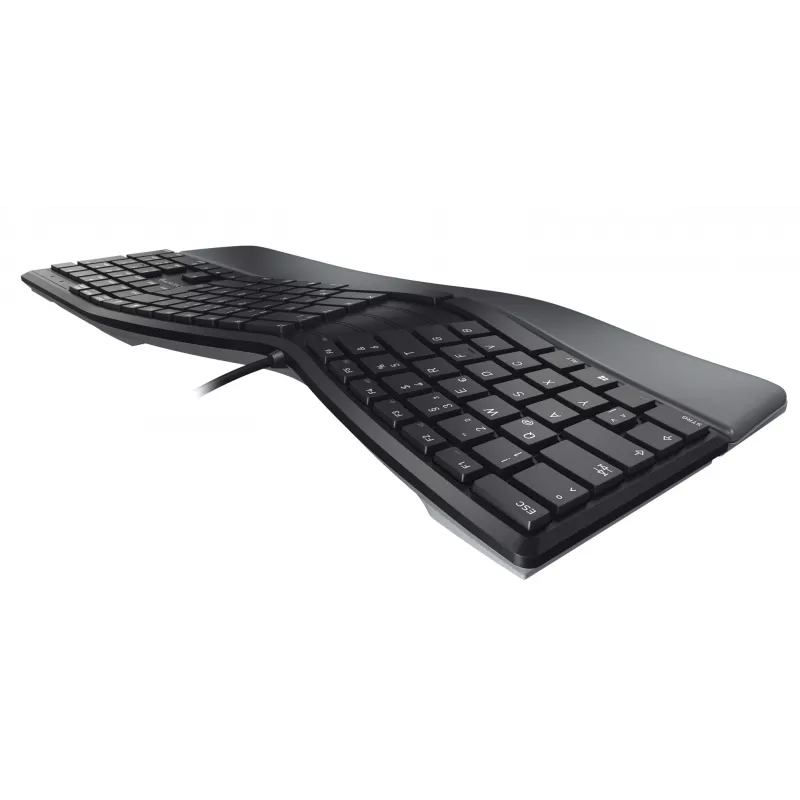Kabelgebundene ergonomische Full-Size-Tastatur Cherry KC 4500 ERGO Schwarz USB QWERTY UK 109 Tasten gebogenes Layout Handballenauflage 1,8 m Kabel