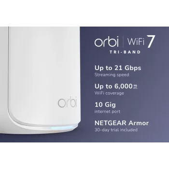 NETGEAR Orbi 870 Tri-Band (2,4 GHz / 5 GHz / 6 GHz) Wi-Fi 7 (802.11be) Weiß 4 Intern
