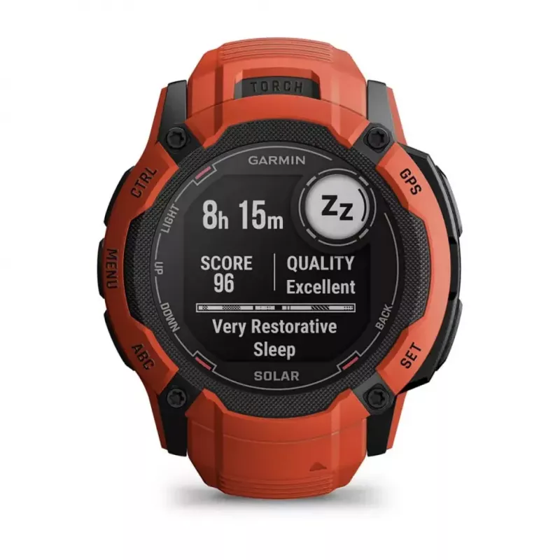 Smartwatch GARMIN Instinct 2X Solar – Sportuhr, 50 mm Polymergehäuse, Solarladung, GPS (GPS/GLONASS/Galileo), 10 ATM, Silikonarmband