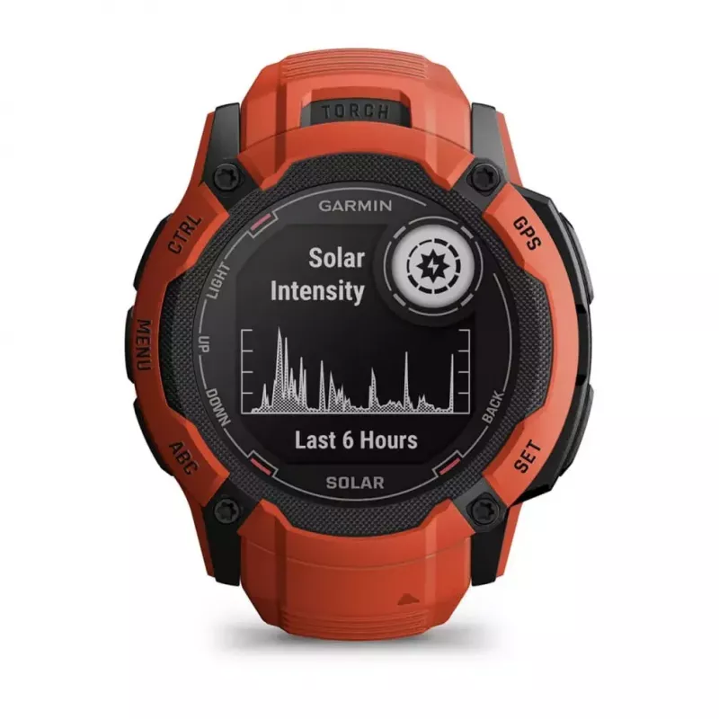 Smartwatch GARMIN Instinct 2X Solar – Sportuhr, 50 mm Polymergehäuse, Solarladung, GPS (GPS/GLONASS/Galileo), 10 ATM, Silikonarmband