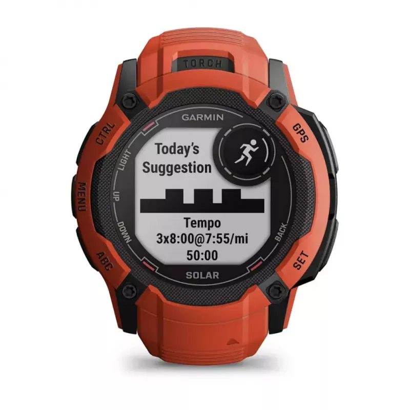 Smartwatch GARMIN Instinct 2X Solar – Sportuhr, 50 mm Polymergehäuse, Solarladung, GPS (GPS/GLONASS/Galileo), 10 ATM, Silikonarmband