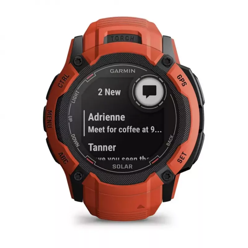 Smartwatch GARMIN Instinct 2X Solar – Sportuhr, 50 mm Polymergehäuse, Solarladung, GPS (GPS/GLONASS/Galileo), 10 ATM, Silikonarmband