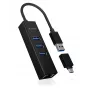 ICY BOX IB-HUB1419-LAN USB 3.2 Gen 1 (3.1 Gen 1) Type-A Schwarz