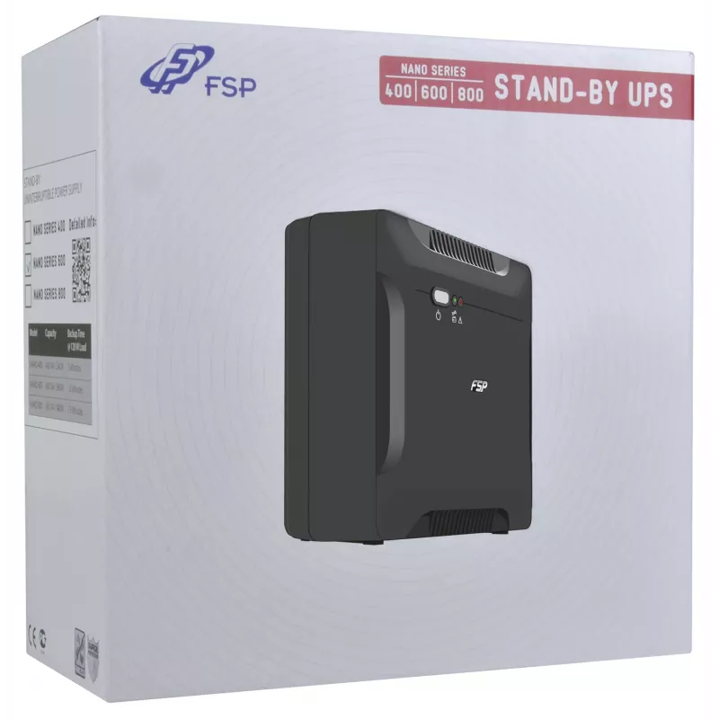 FSP Nano 800 unterbrechungsfreie Stromversorgung (USV) Standby (Offline) 0,8 kVA 480 W 2 AC-Ausgänge