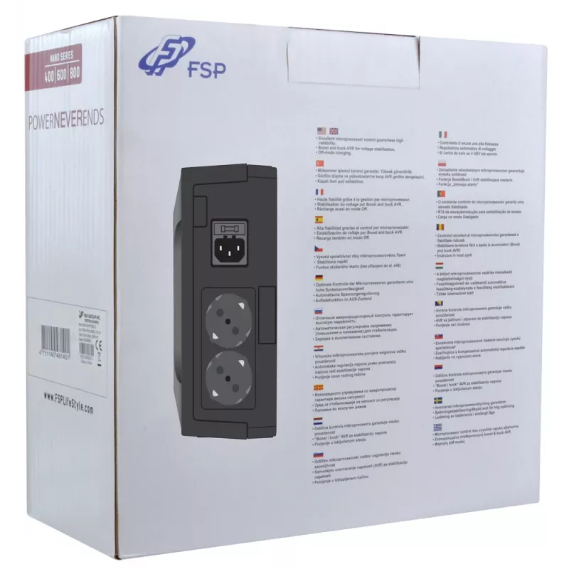 FSP Nano 800 unterbrechungsfreie Stromversorgung (USV) Standby (Offline) 0,8 kVA 480 W 2 AC-Ausgänge