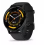 GARMIN INTERNATIONAL Venu 3 – Lünetten aus gebürstetem Edelstahl mit schwarzem Gehäuse und Silikonarmband – 45 mm