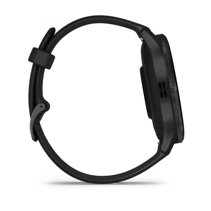 GARMIN INTERNATIONAL Venu 3 – Lünetten aus gebürstetem Edelstahl mit schwarzem Gehäuse und Silikonarmband – 45 mm
