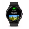 GARMIN INTERNATIONAL Venu 3 – Lünetten aus gebürstetem Edelstahl mit schwarzem Gehäuse und Silikonarmband – 45 mm