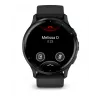 GARMIN INTERNATIONAL Venu 3 – Lünetten aus gebürstetem Edelstahl mit schwarzem Gehäuse und Silikonarmband – 45 mm