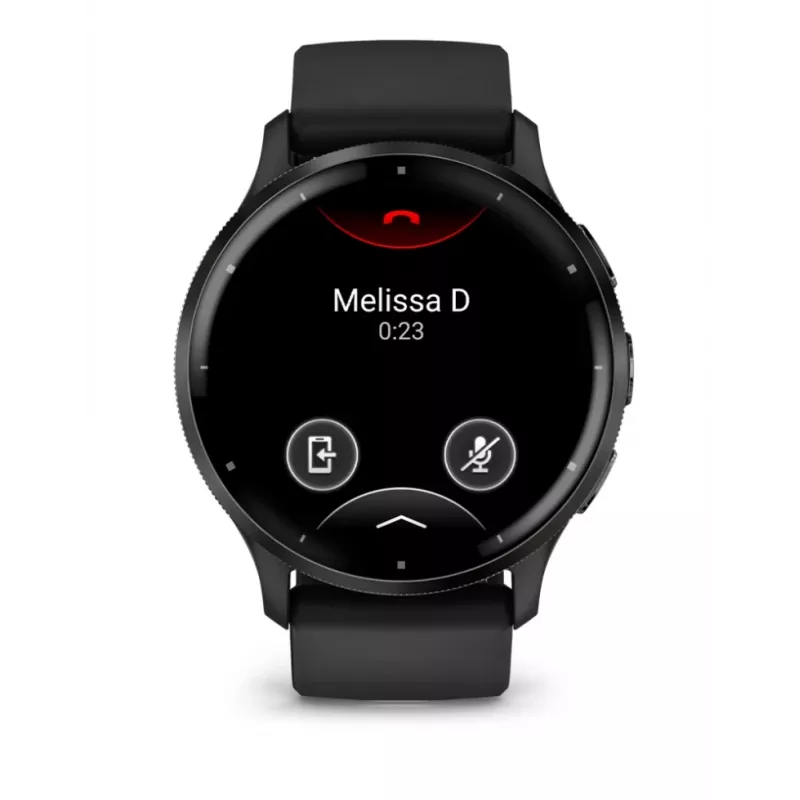 GARMIN INTERNATIONAL Venu 3 – Lünetten aus gebürstetem Edelstahl mit schwarzem Gehäuse und Silikonarmband – 45 mm