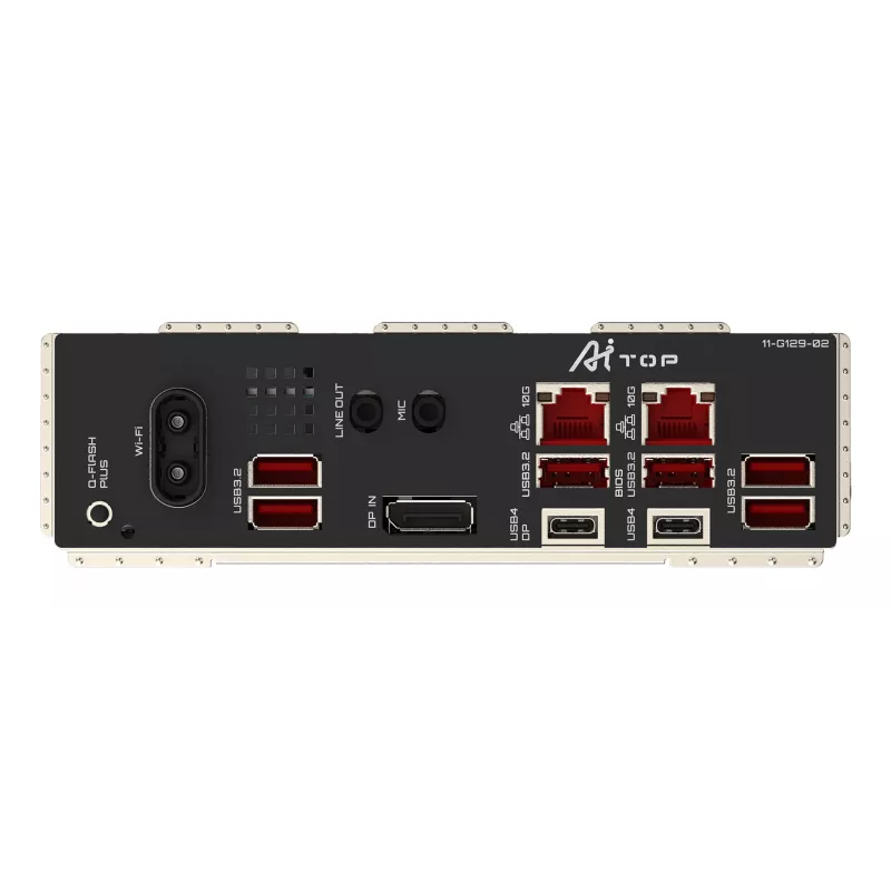 GIGABYTE TRX50 AI TOP-2B Motherboard - AMD Ryzen Threadripper PRO 7000 CPUs, 16+8+4 Phases Digital VRM, bis zu 5200 MHz DDR5, 4xPCIe 5.0 M.2, Wi-Fi 7, 10 GbE LAN, USB 4