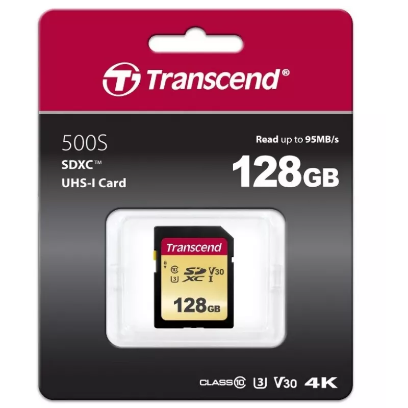 Flash-Speicher Transcend 128 GB SDXC UHS-I 500S