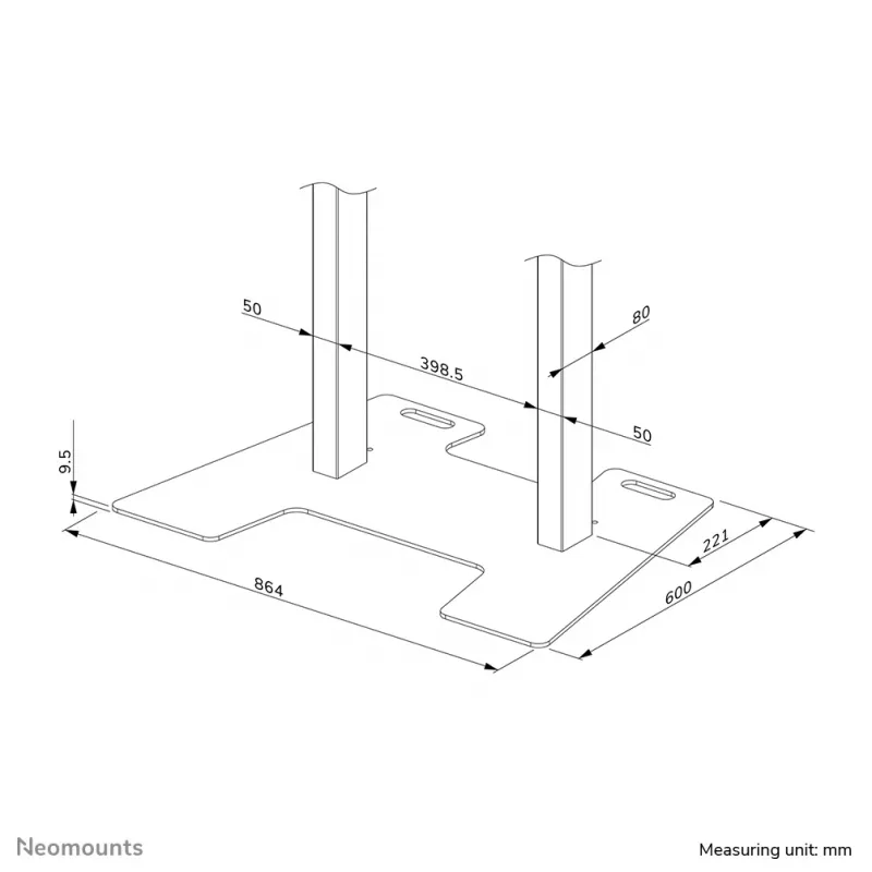Neomounts AFP-875BL Bodenplatte - verschraubbar