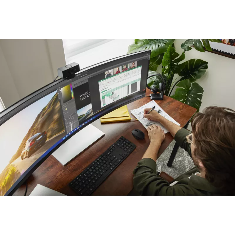 HP 455 Programmierbare Funk-Tastatur, Vollformat (100%), kabellos, RF Wireless, Membran, Schwarz