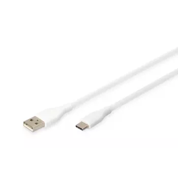 DIGITUS USB-C Silikon-Ladekabel USB-A - USB-C USB 2.0 60W - 2m Weiß
