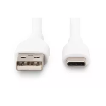 DIGITUS USB-C Silikon-Ladekabel USB-A - USB-C USB 2.0 60W - 2m Weiß