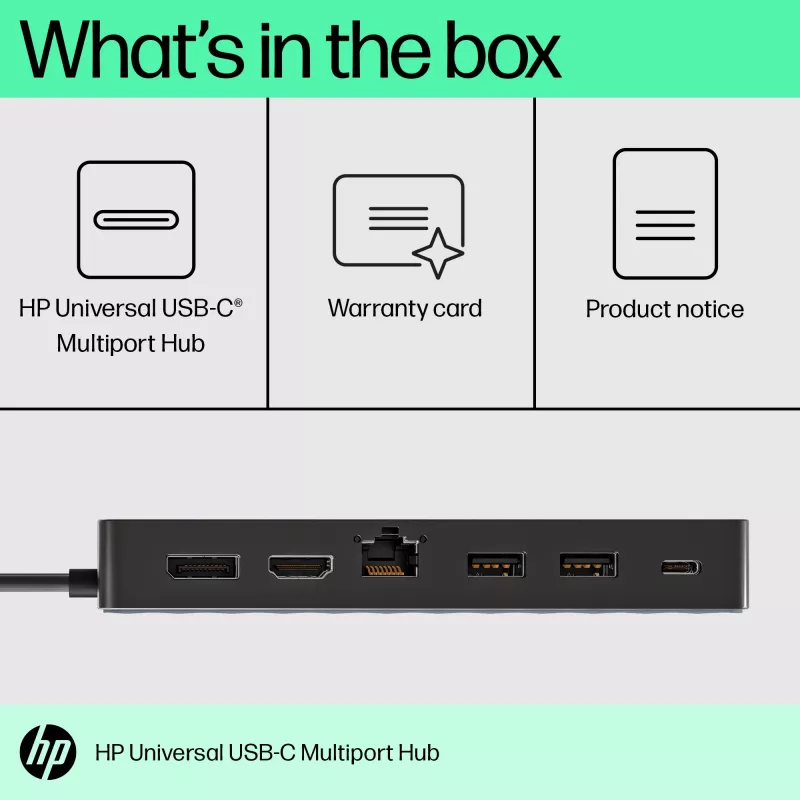 HP Universal USB-C Multiport Hub USB 3.2 Gen 1 Type-C Schwarz