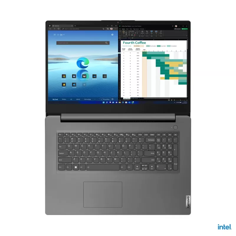 Lenovo V17 G4 IRU Intel® U U300 Laptop 43,9 cm (17,3 Zoll) Full HD 8 GB DDR4-SDRAM 512 GB SSD Wi-Fi 6 (802.11ax) Windows 11 Home Deutsch Grau