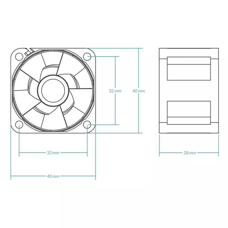 ARCTIC S4028-6K - 40 mm Server-Lüfter, Lüfter, 4 cm, 250 RPM, 6000 RPM, 12,06 m³/h, Schwarz