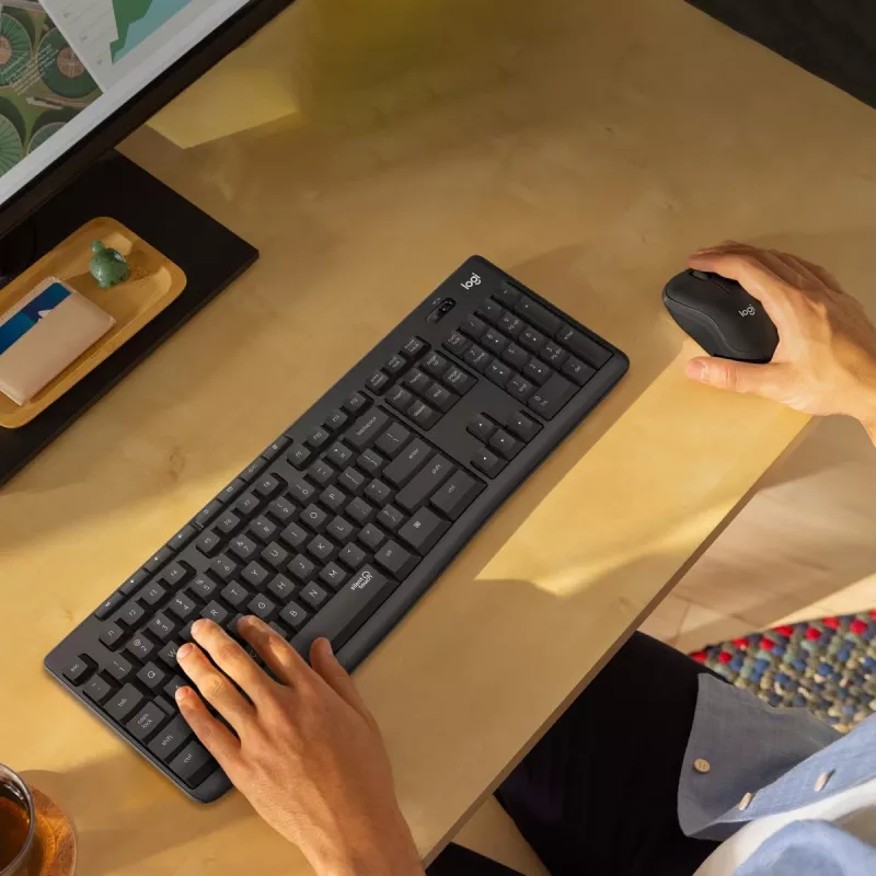 LOGITECH MK295 Leise Funk-Tastatur/Maus-Kombination - Graphit - Qwertz Swiss/Lux
