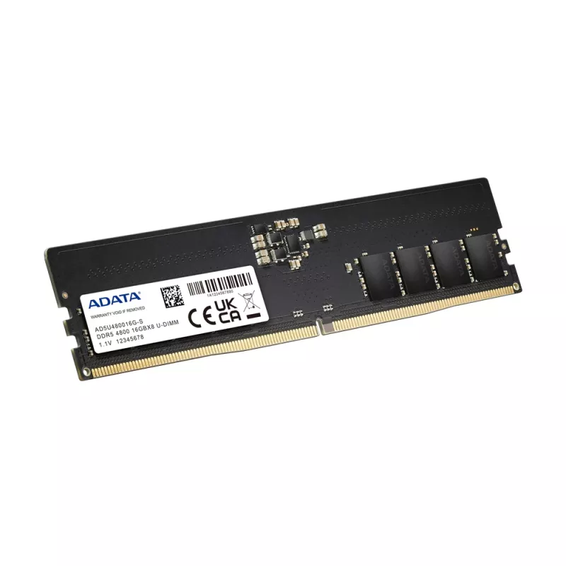 ADATA - DDR5 - Modul - 16 GB - DIMM 288-PIN - 4800 MHz / PC5-38400 - CL40 - 1.1 V - ungepuffert - on-die ECC - Schwarz