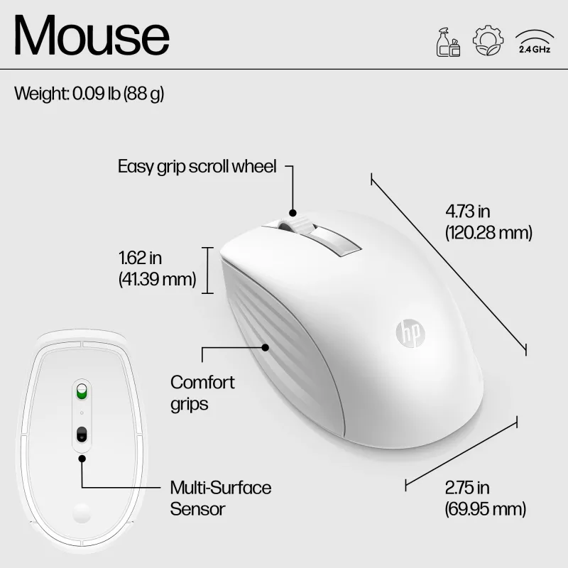 Drahtloses Tastatur- und Maus-Set HP 655 Vollformat Weiß