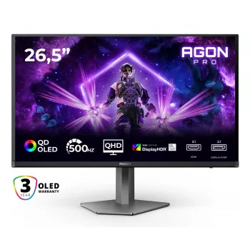 AOC AGON PRO AG276QKD2 Computermonitor 67,3 cm (26,5 Zoll) 2560 x 1440 Pixel Quad HD QD-OLED Schwarz, Grau