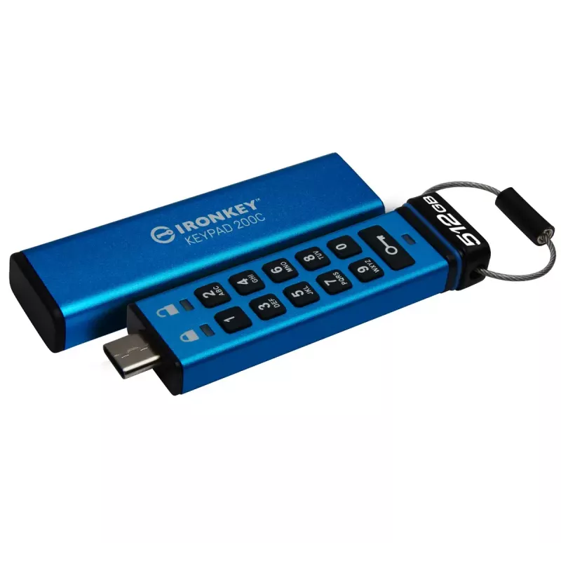 Kingston Technology IronKey 512GB USB-C Keypad 200C, FIPS 140-3 Level 3 AES-256