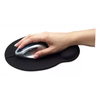 Manhattan Handgelenk-Gel-Stützkissen und Mauspad, schwarz, 241 × 203 × 40 mm, rutschfeste Unterlage, lebenslange Garantie, Einzelhandelsverpackung