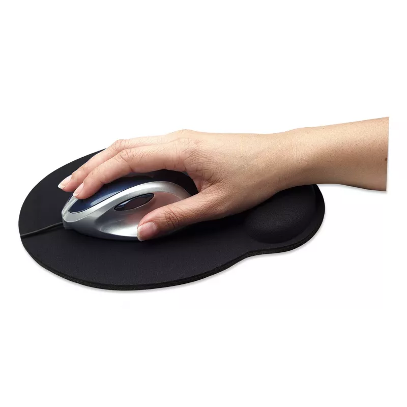 Manhattan Handgelenk-Gel-Stützkissen und Mauspad, schwarz, 241 × 203 × 40 mm, rutschfeste Unterlage, lebenslange Garantie, Einzelhandelsverpackung