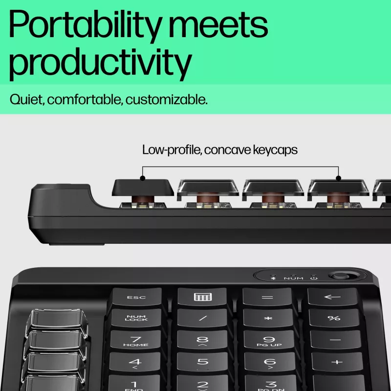 HP 435 Programmierbare kabellose Tastatur, Bluetooth, Schwarz