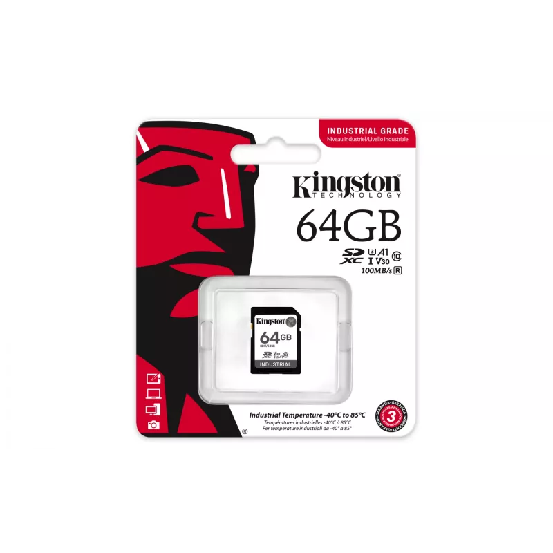 Kingston Technology 64 GB SDXC Industrie-Flash-Speicher UHS-I pSLC