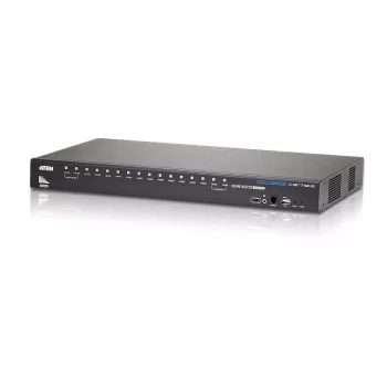 ATEN 16-Port USB - HDMI KVM-Switch mit USB-Peripherieanschluss, 1920 x 1200 Pixel, WUXGA, 8,66 W, Schwarz