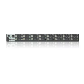 ATEN 16-Port USB - HDMI KVM-Switch mit USB-Peripherieanschluss, 1920 x 1200 Pixel, WUXGA, 8,66 W, Schwarz