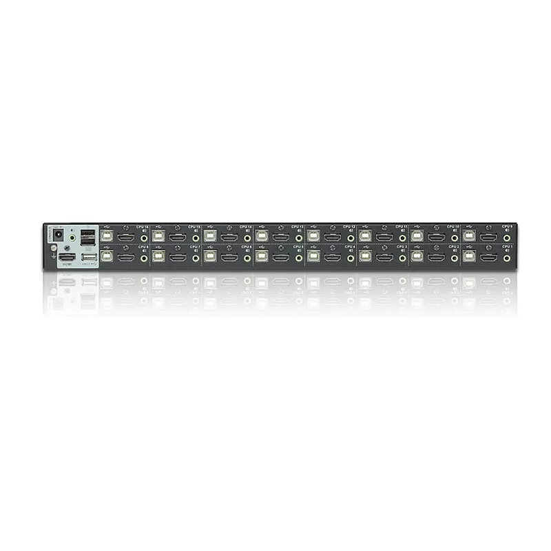 ATEN 16-Port USB - HDMI KVM-Switch mit USB-Peripherieanschluss, 1920 x 1200 Pixel, WUXGA, 8,66 W, Schwarz