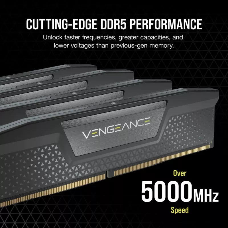 CORSAIR Arbeitsspeicher 32GB (2x16GB) DDR5 DRAM 6000MT/s CL36 AMD Expo & Intel XMP Kit Vengeance