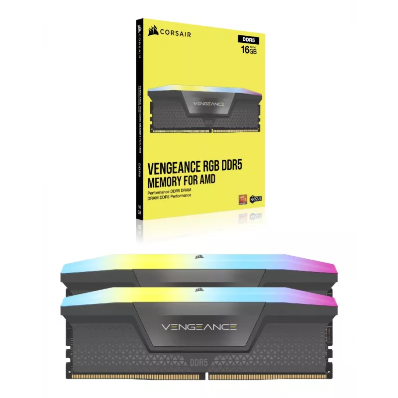 CORSAIR Memory 64GB (2x32GB) DDR5 DRAM 5200MT/s CL40 AMD EXPO & Intel XMP Memory Kit Vengeance RGB
