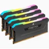 CORSAIR Arbeitsspeicher 64GB DDR4 (4 x 16GB) DRAM 3200MHz C16 Speicherkit Vengeance RGB Pro SL Schwarz