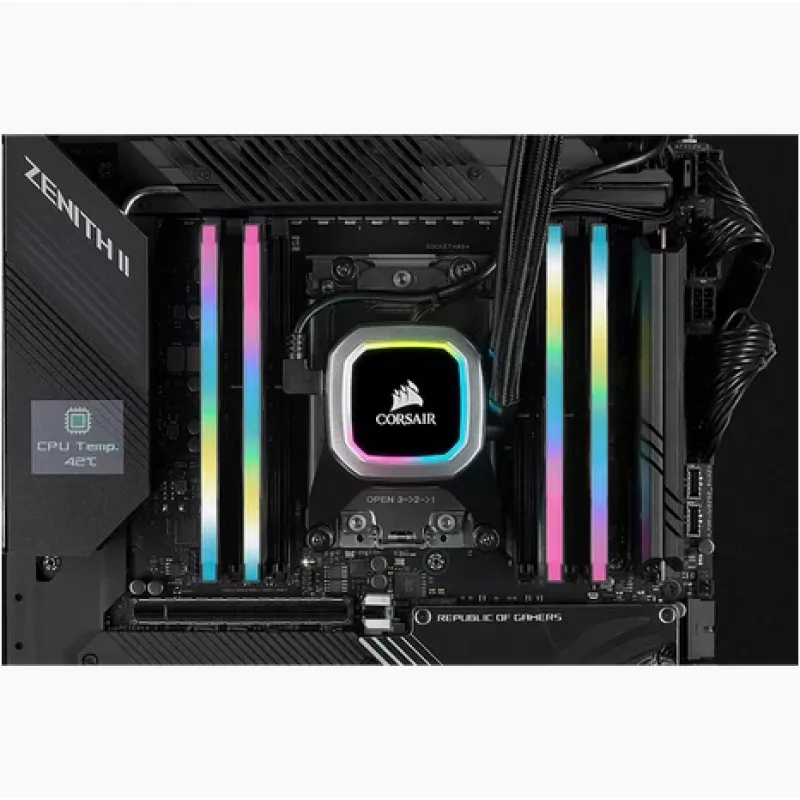 CORSAIR Arbeitsspeicher 64GB DDR4 (4 x 16GB) DRAM 3200MHz C16 Speicherkit Vengeance RGB Pro SL Schwarz