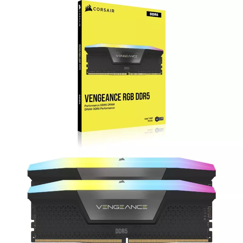 CORSAIR Speicher 48GB (2x24GB) DDR5 DRAM 5200MT/s CL38 Speicherkit Vengeance RGB Schwarz