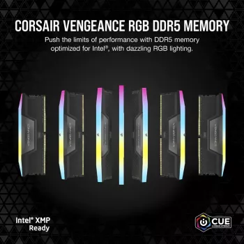 CORSAIR Speicher 32GB DDR5 (2x16GB) DRAM 6400MT/s CL32 Vengeance RGB Speicherkit - Schwarz
